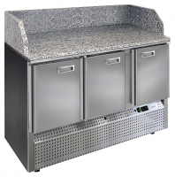 Стол холодильный для пиццы Finist СХСнпцгб-700-3 (нижний холодильный агрегат) с гранитными столешницей и бортами 